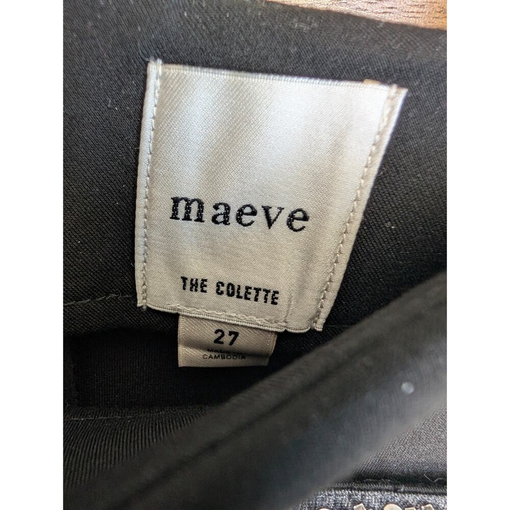 NWT Anthropologie Maeve The Colette Pants Women's 27 Black Rhinestones Pocket - Picture 4 of 4